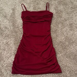 Garage Burgundy Mini Dress